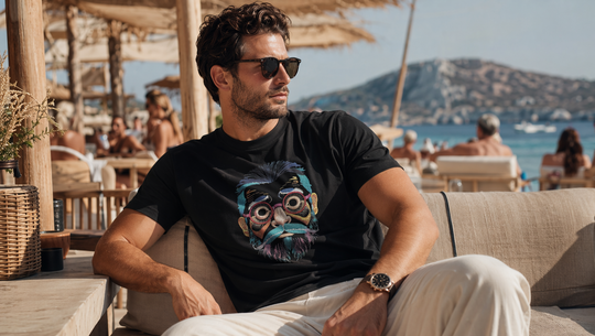 Oversized Unisex Bio-T-Shirt mit breitem Kragen