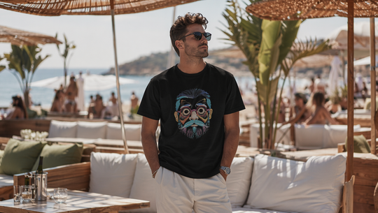 Oversized Unisex Bio-T-Shirt mit breitem Kragen